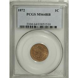 1872 1C MS64 Red and Brown PCGS. A popular low-mintage 