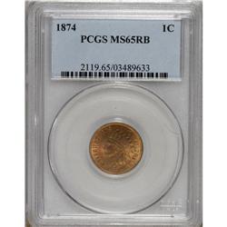 1874 1C MS65 Red and Brown PCGS. Just slightly mellowe