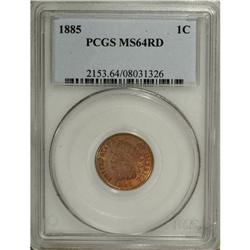 1885 1C MS64 Red PCGS. Vibrant luster adorns both side