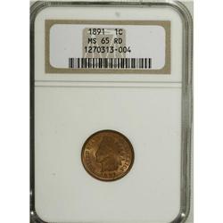 1891 1C MS65 Red NGC. Pleasing luster radiates from or