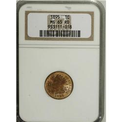 1895 1C MS65 Red NGC. Tan-gold and magenta tones greet