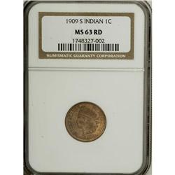 1909-S 1C MS63 Red NGC. A few flecks of carbon on each