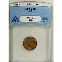 1909-S VDB 1C MS62 Red and Brown ANACS. An appealing m
