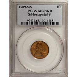 1909-S 1C S Over Horizontal S MS65 Red PCGS. FS-012.3.