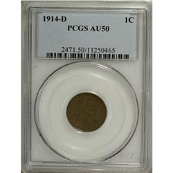 1914-D 1C AU50 PCGS. Smooth and well detailed, with un