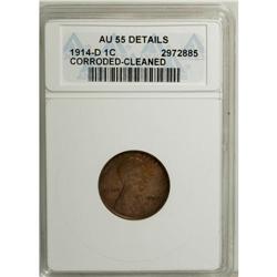 1914-D 1C --Corroded--Cleaned--ANACS. AU55 Details. The