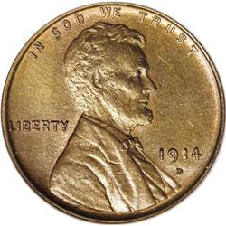 1914-D 1C MS63 Brown PCGS. Deep olive-green and lilac