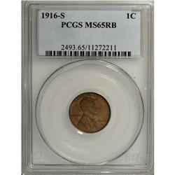 1916-S 1C MS65 Red and Brown PCGS. Mellowed pumpkin-or