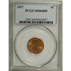 1917 1C MS66 Red PCGS. Flaming red color and intense s