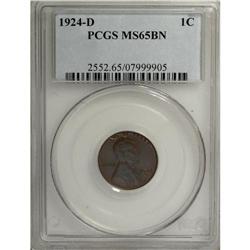 1924-D 1C MS65 Brown PCGS. A semi-key date in all grad