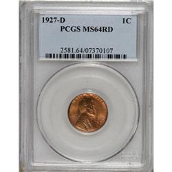 1927-D 1C MS64 Red PCGS. Lustrous surfaces reveal pret