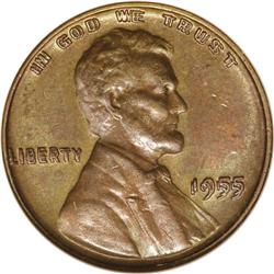 1955/55 1C Doubled Die Obverse MS63 Red and Brown NGC.