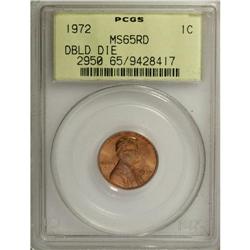 1972/72 1C Doubled Die MS65 Red PCGS. FS-033.3. Die #1