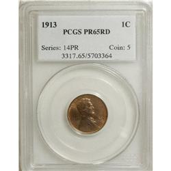 1913 1C PR65 Red PCGS. Vibrant copper-gold luster occu