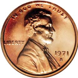 1971-S 1C Doubled Die Obverse PR68 Red NGC. FS-033. IN