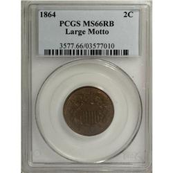 1864 2C Large Motto MS66 Red and Brown PCGS. This need