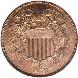 1873 2C Closed 3 PR64 Red and Brown NGC. A sharply str