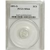 Image 1 : 1851-O 3CS MS64 PCGS. A charming silver-gray example o