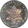 Image 1 : 1873 3CS PR65 PCGS. A wonderfully toned Gem with gorge