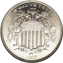 1877 5C PR65 Cameo NGC. The 1877 is the first of two p