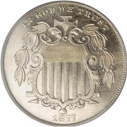 1877 5C PR66 Cameo PCGS. This proof-only Premium Gem h