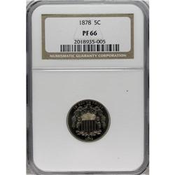 1878 5C PR66 NGC. Breen-2509. The vertical shaft of a