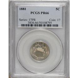 1881 5C PR66 PCGS. An attractive example of this later