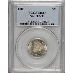 1883 5C No Cents MS66 PCGS. As typical for a new issue