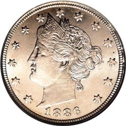 1886 5C MS65 NGC. An attractive example of this key Li