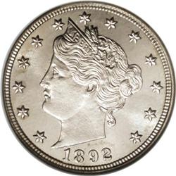 1892 5C MS66 NGC. An extremely important condition rar