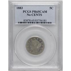 1883 5C No Cents PR65 Cameo PCGS. Despite the certific