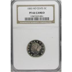 1883 5C No Cents PR66 Cameo NGC. This one-year proof t