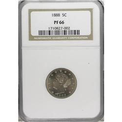 1888 5C PR66 NGC. A thin layer of pastel sky-blue and