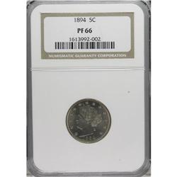 1894 5C PR66 NGC. Intricately detailed with flashy mir