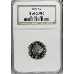 1898 5C PR66 Cameo NGC. Both sides of this gleaming Pr