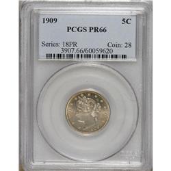 1909 5C PR66 PCGS. Boldly impressed and essentially un