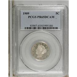 1909 5C PR65 Deep Cameo PCGS. The contrast is spectacu