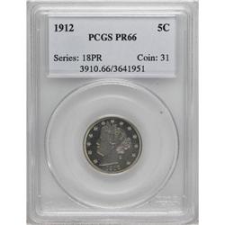 1912 5C PR66 PCGS. A delightful Premium Gem representa