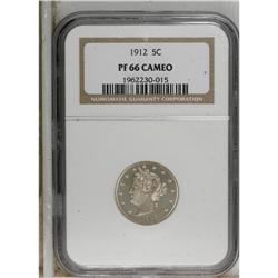 1912 5C PR66 Cameo NGC. Excellent contrast appears on