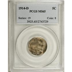 1914-D 5C MS65 PCGS. The design elements are evenly an