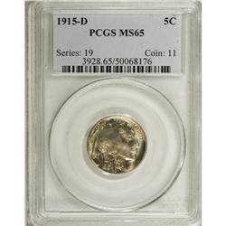 1915-D 5C MS65 PCGS. Sharply struck throughout with no