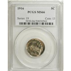 1916 5C MS66 PCGS. Attractive caramel-gold, powder-blu