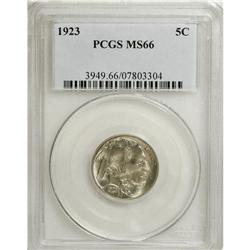 1923 5C MS66 PCGS. Fully brilliant light gray surfaces