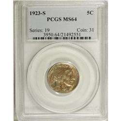1923-S 5C MS64 PCGS. Nicely struck for an S-mint Buffa