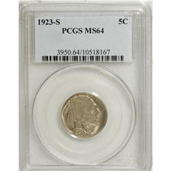 1923-S 5C MS64 PCGS. Nicely struck if a tad soft on th