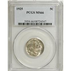 1925 5C MS66 PCGS. Seldom seen in finer condition than