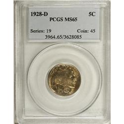 1928-D 5C MS65 PCGS. Boldly struck and lustrous, with