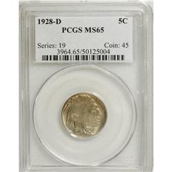 1928-D 5C MS65 PCGS. The strike is soft on the central