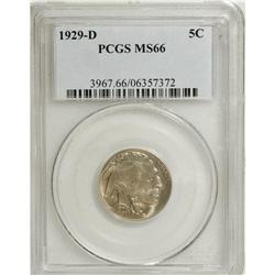 1929-D 5C MS66 PCGS. Boldly struck and satiny, with ba