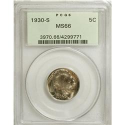 1930-S 5C MS66 PCGS. Most of the design elements are n